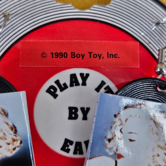 NWT Vintage Madonna Rock Express 1990 Boy Toy Inc. Vinyl Record Drop 1" Earrings - Picture 3 of 5